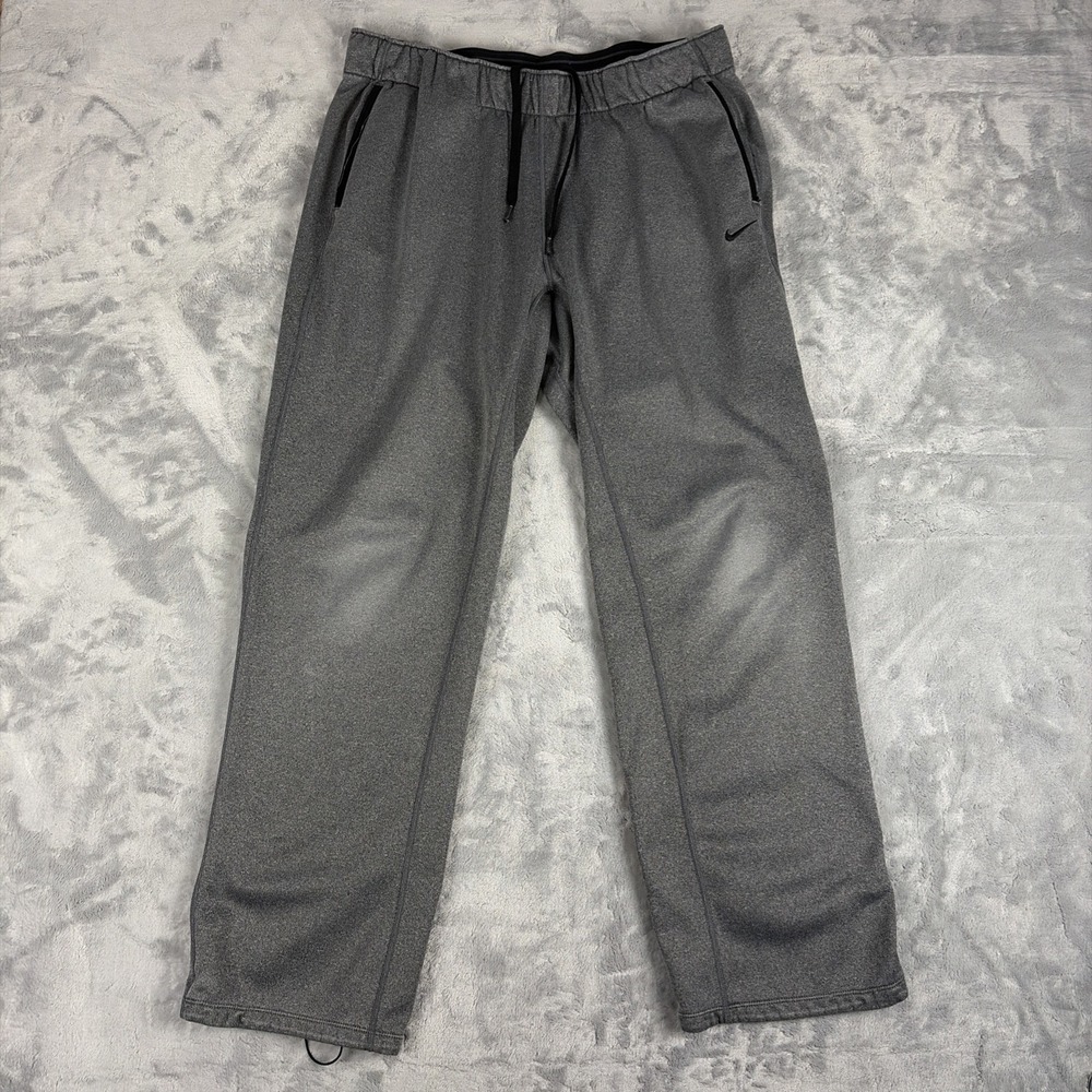 Nike Pants Womens Large Gray Therma Fit Training Fleece Sweatpants
